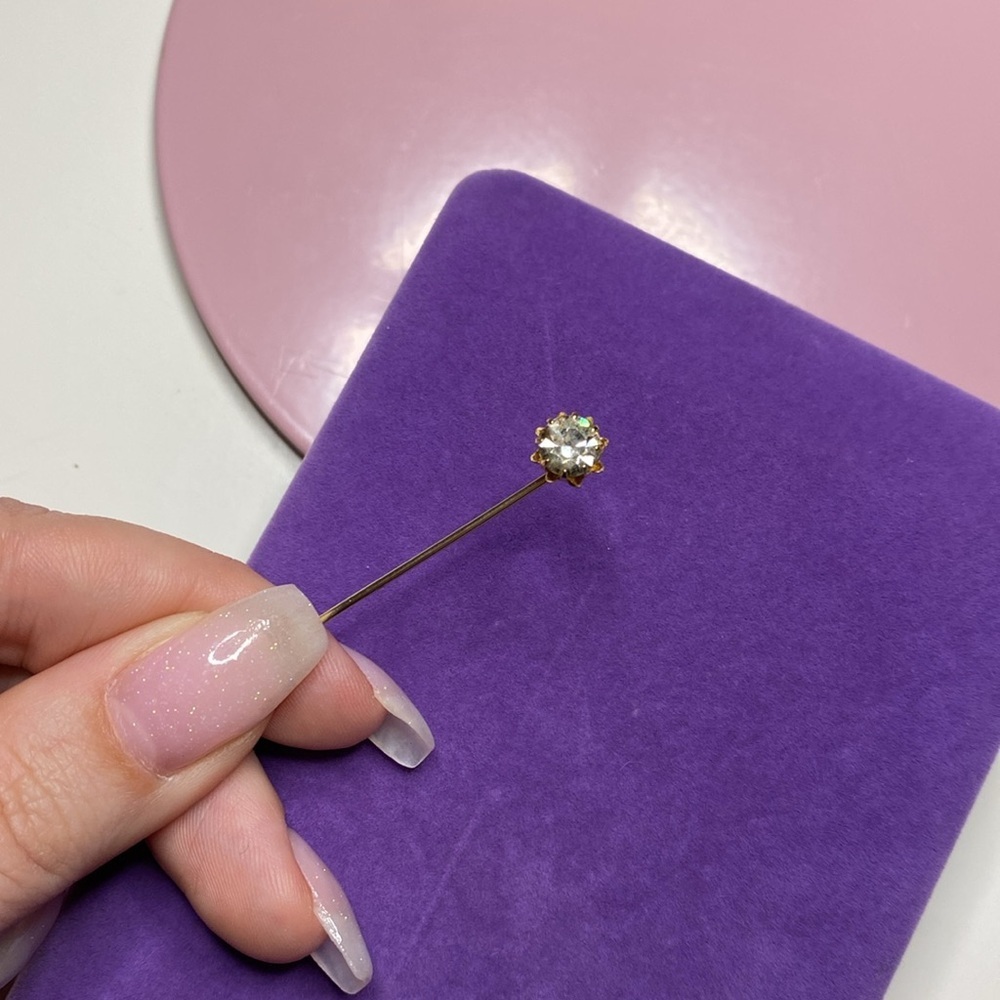 💛 Elegant Gold Crystal Stick Pin - Picture 5 of 6